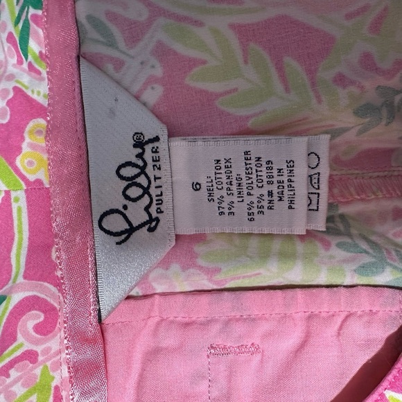 Lilly Pulitzer Pink and Green Tropical Patterned Trousers - Picture 7 of 7